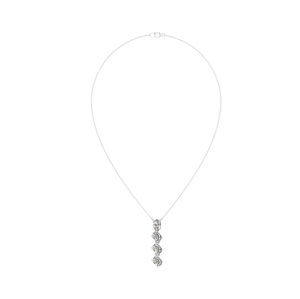 Elegante Collar con Colgante de Cadena de Eslabones de Plata de Ley 925 con Moissanita, con un Brillo Brillante y Elegante para Aniversario - Product Image 1