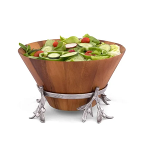 Dernier bol en bois d'acacia de conception la plus récente avec le support en métal pour les hôtels décoratifs de maison disponibles à un prix très abordable - Product Image 1