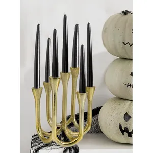 Candelabros de Madera Natural Hechos a Mano para Actividades Religiosas, Pilar Cónico con Acabado de Prestigio, Elegantes Candelabros Navideños - Product Image 2