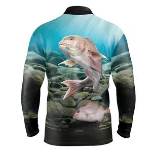 Venta al por mayor personalizado Upf 50 + ropa de pesca poliéster protección solar transpirable secado rápido manga larga Polo camisa de pesca - Product Image 6