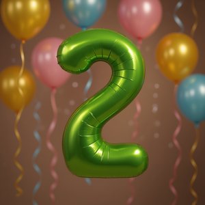 Party Love Balloon Numero <b>Verde</b> N2 100 Cm 12 Pcs <b>Bag</b> - Product Image 3