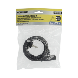 Cavo a Spirale per Bicicletta con Chiave O/ 8 mm. x 150 cm. - Product Image 4