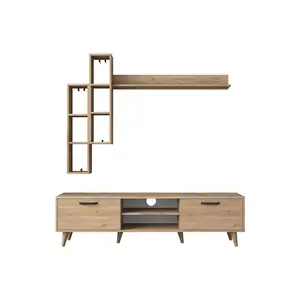 Rani A5 M16 Suporte de TV com prateleiras S-Walnut Cor Armário de TV Moderno e minimalista Design Mobiliário por atacado de melhor qualidade 405