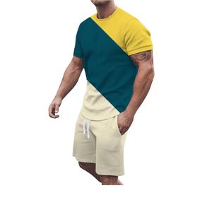 Nueva llegada de diseño personalizado para hombre XL camiseta pantalones cortos conjunto de logotipo impreso y marca directa Fabricación de fábrica de BD Plus Size - Product Image 3