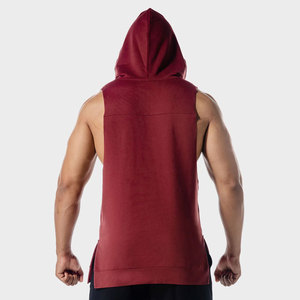 Custom Make Design Polyester Fabric Men's gym Tank <b>Top</b> Breathable Pullover Hoodies Singlets - Product Image 2