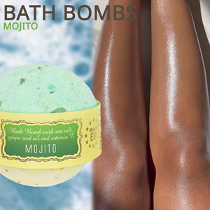 Bombe de bain menthe mojito marque privée, boule effervescente aux agrumes frais, produit de bain spa végétalien, OEM ODM, vente en gros, fabricant UE Lettonie - Product Image 4