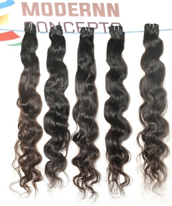 Extensiones de cabello humano negro Bodywave de trama doble alineada con cutícula cruda de templo indio Natural de alta calidad barato - Product Image 2