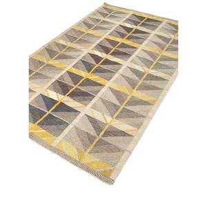 พรมขนสัตว์ขนาดใหญ่ Nayaab Classic ลายเรขาคณิต ทำมือ ขนาด 9x12 ฟุต สำหรับทางเข้าบ้าน-Paem-803 สีแดงและสีส้ม ทอแบบเรียบ - Product Image 2