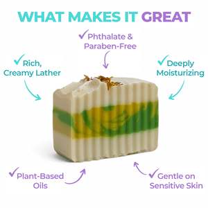 Handmade SEASIDE SERENITY <b>Soap</b> Bar 100g for Oily Skin Anti-Acne & Whitening Goat Milk & Rice Ingredients - Product Image 4