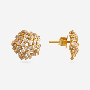 Geometric Emerald-Cut 92.5 <b>Silver</b> <b>Stud</b> <b>Earrings</b> for Party Occasions - Product Image 5