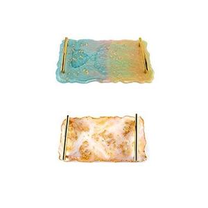 Latest Design <b>Resin</b> Serving Tray With Best Quality & Best <b>Price</b> <b>Epoxy</b> <b>Resin</b> Tray With Matte Handle Light Pink & Transparent Tray - Product Image 4