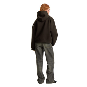Sweat à capuche surdimensionné en molleton français 280g avec fermeture éclair, logo, décontracté, hiver, écologique, séchage rapide, respirant, haute qualité, 100% coton, pour femme - Product Image 3