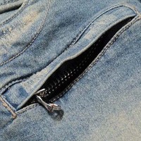 Jean vintage coupe droite classique pour homme, en denim, à braguette boutonnée, taille haute, séchage rapide, écologique, foncé/clair
