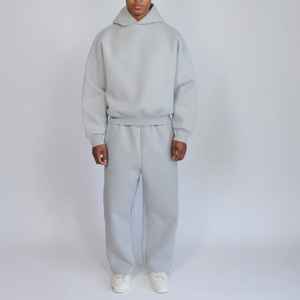 Custom Silk Screen Print Acid Wash Hooded Oversized Tracksuit Flared Two Piece <b>Pants</b> Set Heavyweight Fleece Baggy Wide Leg <b>Sweat</b> - Product Image 5