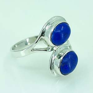 925 Sterling Silver Handmade Boho <b>Ring</b> <b>Lapis</b> <b>Lazuli</b> Gemstone Natural Blue Oval Shape Perfect September Birthstone Jewelry Gift - Product Image 6