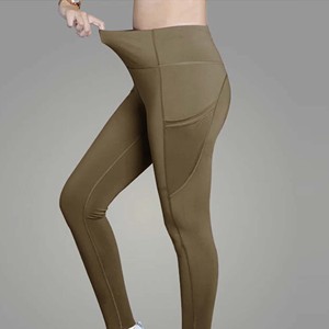 Nuevas mallas de yoga sólidas hasta el tobillo para mujer a la moda | Pantalones de fitness de Spandex/nailon que absorben el sudor, cintura elástica para correr - Product Image 2