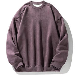 Sudadera de cuello redondo personalizada para hombre, sudaderas con capucha de moda de Color sólido de manga larga de gran tamaño para la temporada de otoño - Product Image 1