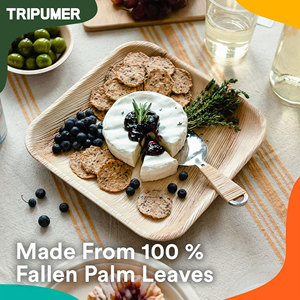 100% Compostable Natural <strong>Palm</strong> <strong>Leaf</strong> Dinnerware Sets Biodegradable Disposable <strong>Plates</strong> for Parties Weddings and Events - Product Image 5