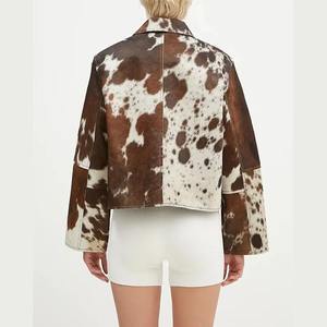 Colección de invierno transpirable, chaqueta de cuero cálida para mujer, ropa informal, chaqueta de cuero de vaca para mujer, chaqueta de mujer a precio razonable - Product Image 2