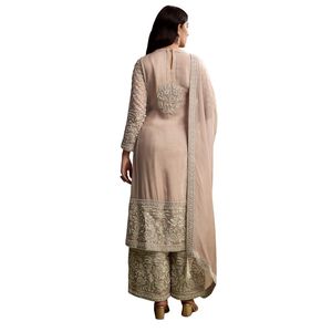 Peach Organza Palazzo Suit With Zari And Moti Work Wholesale Women Ethnic Apparel OEM Clothing Factory Bulk <strong>Supplier</strong> Custom - Product Image 5