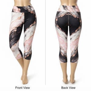 Women <b>Capri</b> <b>Legging</b> Featuring Soft Polyester Material Four Way Stretch Design Lightweight Construction Comfortable Waistband - Product Image 4