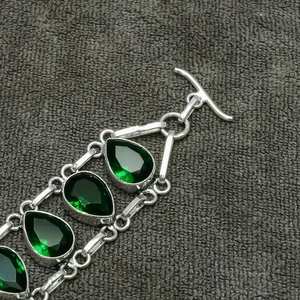Bracelet Diopside en argent Sterling 925 fait à la main Bracelet de pierres précieuses en argent Sterling 925 bijoux de fête de mariage chrétien cadeau pour - Product Image 4