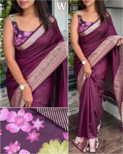Magnifique soie de coton de conception Bollywood lourde avec bordure en jacquard Zari Saree achats en ligne au prix de gros - Product Image 2