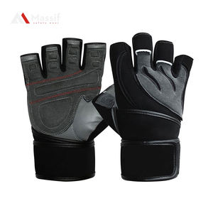 Gants de gymnastique d'haltérophilie en néoprène de sport en gros avec accessoire de fitness de musculation à longue dragonne - Product Image 1