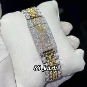 Reloj Mecánico Automático ETA con Logotipo Personalizado Unisex, 41 mm, Diamante Cultivado en Laboratorio, Estilo Hip Hop, Acero Inoxidable, Lujoso, Antiguo, Cristal de 20 mm - Product Image 5