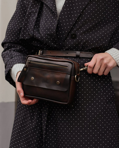 Custom Logo LCBB-0099 Genuine Leather Business Handbag for <b>Men</b> Vintage Style Crossbody Sling Shoulder <b>Messenger</b> <b>Bag</b> Fashionable - Product Image 1