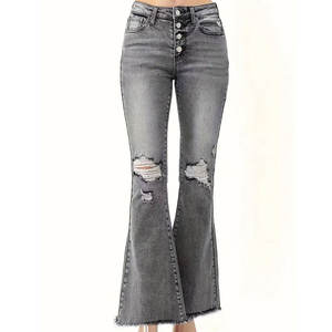 Jeans skinny pour femmes, taille élastique, devant plat, taille mi-haute, coupe régulière, grande taille 4XL, denim décontracté d'hiver - Product Image 1