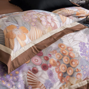 OEM/ODM, 100% coton, impression numérique, 4 pièces, housse <span class=keywords><strong>de</strong></span> <span class=keywords><strong>couette</strong></span> <span class=keywords><strong>de</strong></span> luxe à bordure large, drap <span class=keywords><strong>de</strong></span> lit doux et respirant pour hôtel, ensemble <span class=keywords><strong>de</strong></span> literie pour la maison - Product Image 4