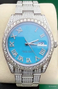 Reloj Mecánico Personalizado con Moissanita VVS, Pasa el Test de Diamantes, Engaste Hecho a Mano, Reloj de Pulsera de Lujo con Incrustaciones de Diamantes para Hombre - Product Image 4