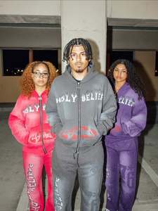 Appliques brodées personnalisées avec strass, broderie usée, patch brodé, sweat-shirts à fermeture éclair unis, vestes de sport pour hommes, survêtements pour hommes - Product Image 5