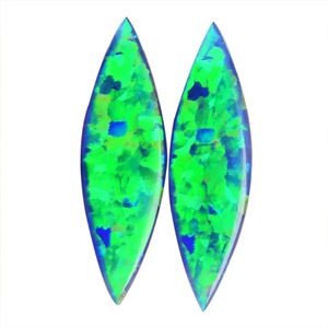 Paire d'opales forme marquise 9 carats (CTW) taille cabochon 38x11x2 MM, magnifiques et étincelantes, pour la fabrication de bijoux fins, pierres précieuses - Product Image 1