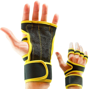 Guantes de fitness de medio dedo con logotipo personalizado para entrenamiento al aire libre, escalada, levantamiento de pesas, ejercicio de levantamiento de pesas, cuero de calidad - Product Image 6
