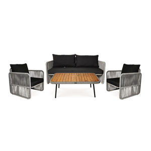 Juego de sofá moderno y elegante de madera de acacia para hoteles, villas, muebles elegantes para parques al aire libre, cuerda de acero, cómodo para sala de estar - Product Image 1