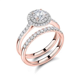 Round Diamond Shoulder <b>Set</b> Engagement <b>Ring</b> And Matching Band <b>Set</b> 1.0 Ct Lab Grown Diamond In 18K White Yellow Rose <b>Gold</b> Platinum - Product Image 3