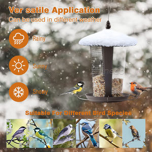 Подвесной наружный дозатор корма для домашних животных, большая емкость, подвесной корм для птиц, садовый задний двор с пластиковой трубкой, кормушка - Product Image 5