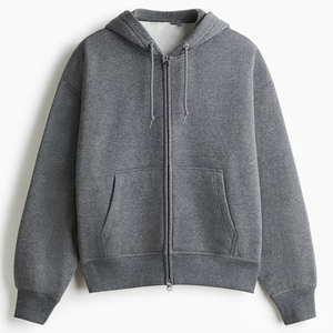 Sweat à capuche zippé pour homme en coton 100% Coupe ample avec épaules tombantes Respirant et coupe-vent - Product Image 5