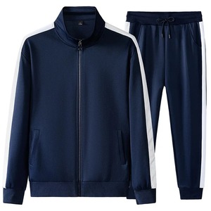Conjunto deportivo de 2 piezas con cremallera completa para hombre, conjunto deportivo informal para entrenamiento, gimnasio, ropa deportiva, chándal informal - Product Image 4