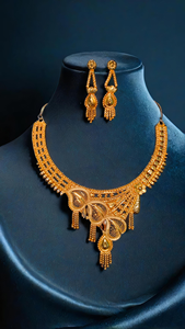 Conjunto de pendientes de collar de calidad asegurada con chapado en oro de 22K, diseño único, conjunto de pendientes de collar para mujer, joyería - Product Image 3