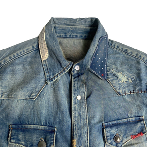 Veste en jean pour homme Rexpro, luxe, lourde, personnalisée, vintage, lavée, avec des patchs, avec votre design - Product Image 3