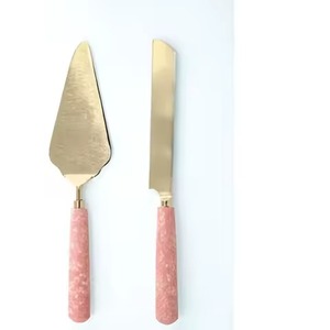 Juego de cubiertos de acero inoxidable hechos a mano, juego de cuchillos y servidores de latón para restaurante, vajilla para el hogar - Product Image 5