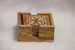 Precios directos de fábrica Posavasos de madera con forma personalizada Posavasos de madera maciza para mesa Utiliza posavasos de nogal - Product Image 6