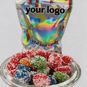 Bonbons <span class=keywords><strong>Gushers</strong></span> saveur myrtille virale en gros, halal, sans gélatine, fournisseur en vrac, fabricant OEM ODM, directement de l'usine - Product Image 1