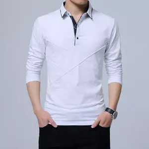 เสื้อยืดผู้ชายสีขาวสำหรับเสื้อโปโลสำหรับพิมพ์ลายผ้าแคนวาสสายรู้สึกถึงเสื้อยืดโพลีเอสเตอร์ผ้าฝ้ายว่างเปล่า - Product Image 4