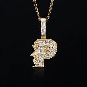 Colgante de Joyería Personalizado de Aleación Chapada en Oro con Diamantes Estilo Hip Hop Urbano - Product Image 1