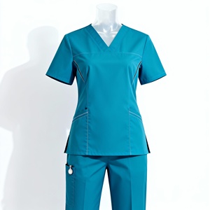 Venta al por mayor personalizado enfermera Top conjuntos médicos hombres mujeres Unisex cuello en V Spandex Hospital enfermería uniformes femeninos Jogger Scrub Set - Product Image 3