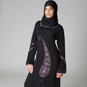 Hermosas cuentas de estilo pakistaní y trabajo de bordado Abaya - Product Image 1